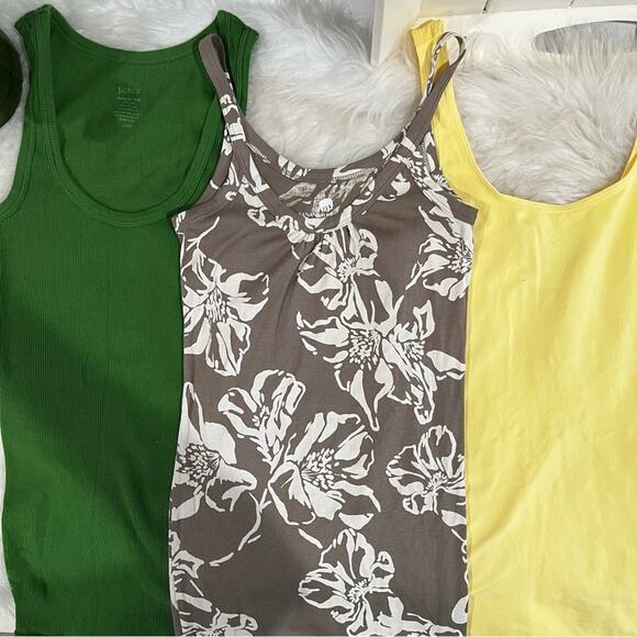 NEW Bundle Anthro J. Crew Multicolored Solid + Floral Basic Scoop Tank Tops XS/S - Picture 6 of 16